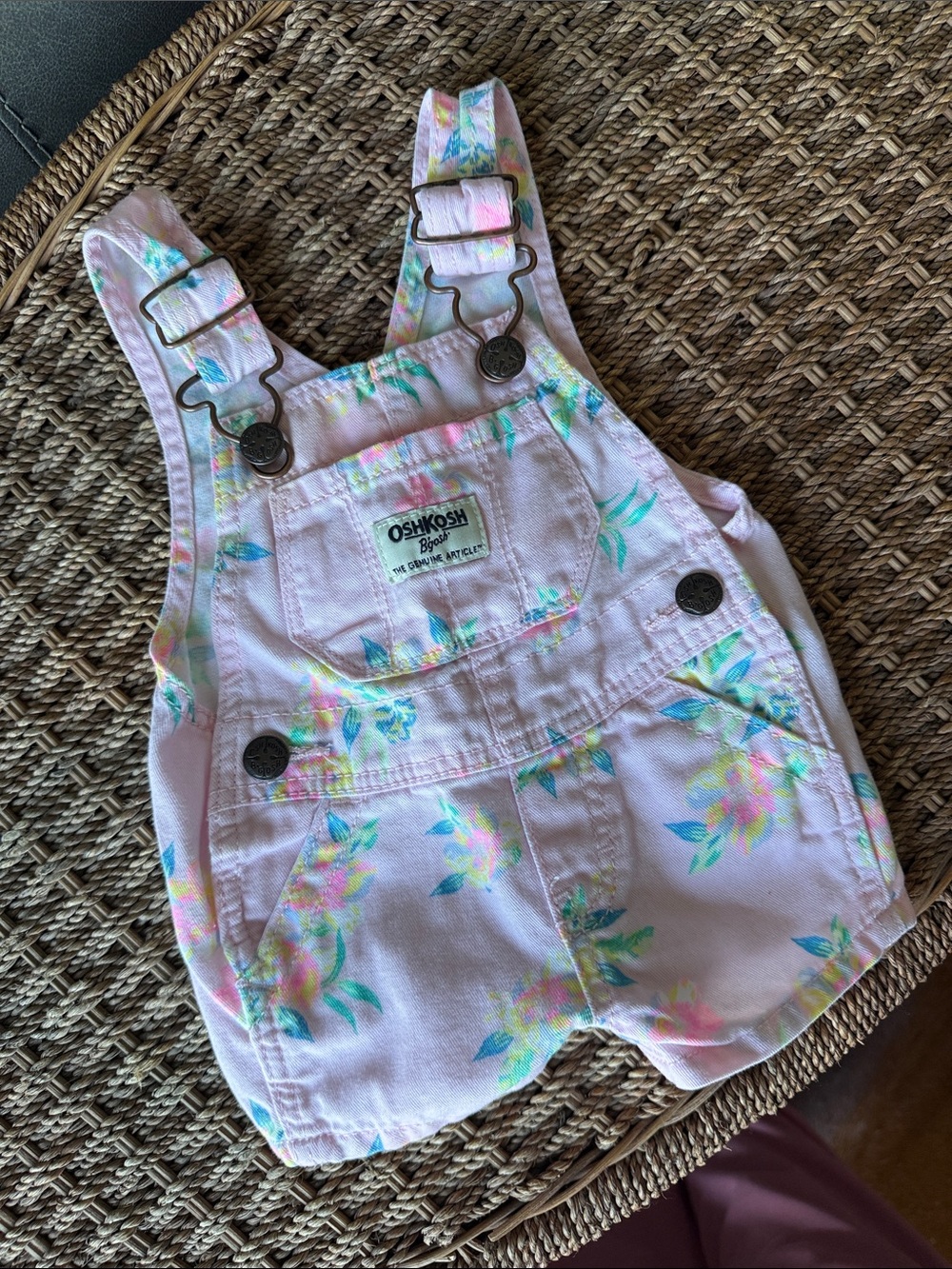 OshKosh B'gosh Pink Floral Overalls (3m)